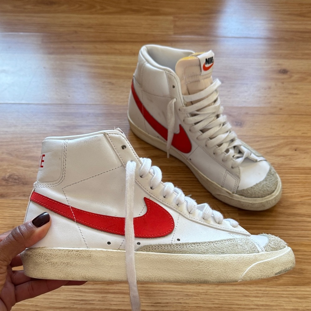 Nike Blazers (Red and White) - Size 8.5 (EUR 40)